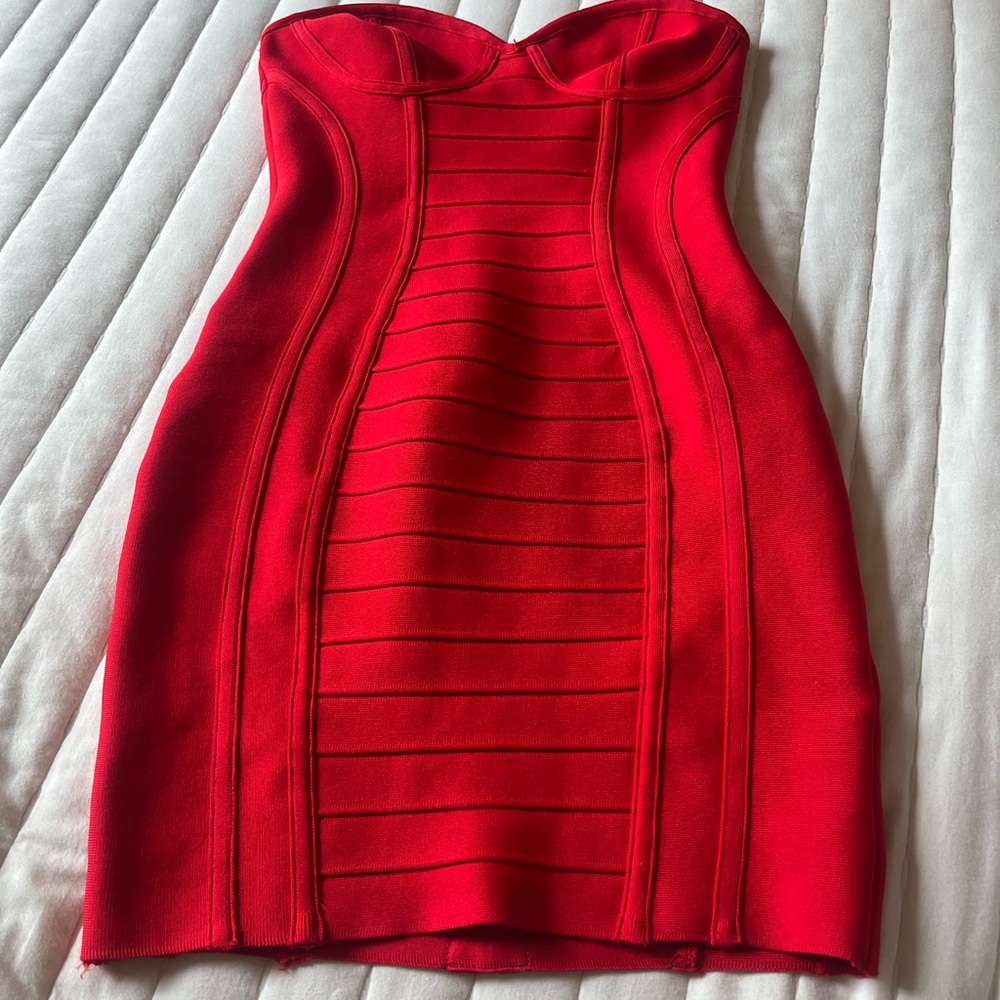 Meshki Red Strapless Dress
